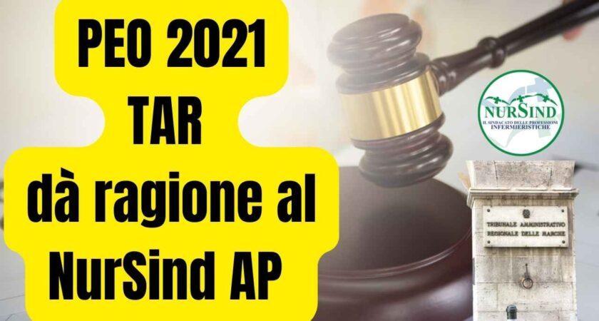 Il TAR dà ragione al NurSind di Ascoli Piceno sulle PEO 2021 in AST