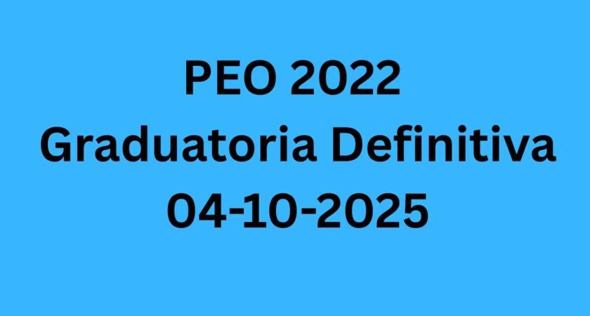 Graduatoria Definitiva PEO 2022 Determina 433 del 3-10-2025